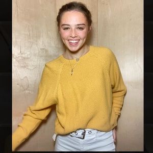 Hollister yellow knit sweater